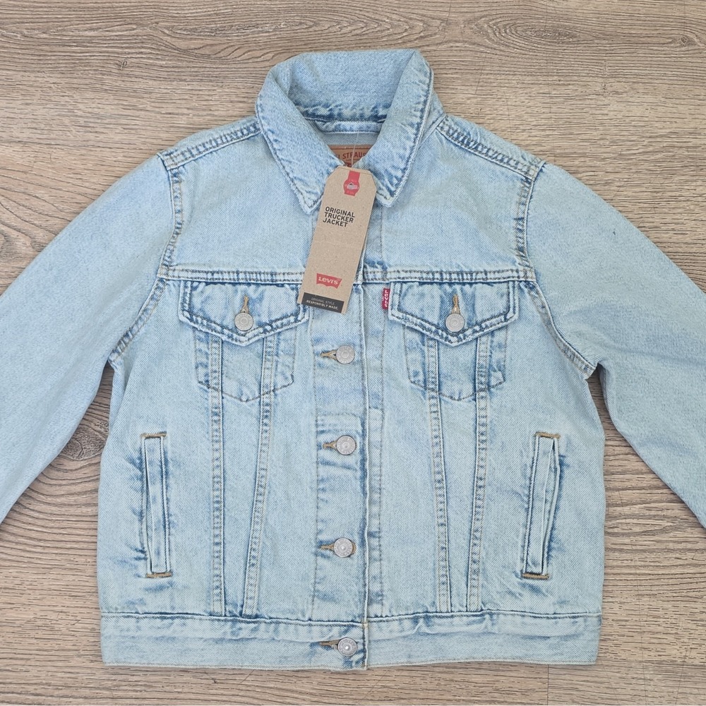 Levi's Original Trucker Jacket Women's XS Blue Button Front Collared Pockets
